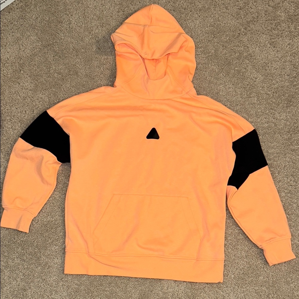 Men's Orange Hoodie with Black Accents